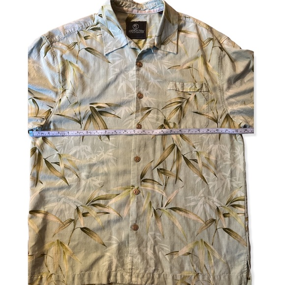 Mens Vintage Jamaica Jaxx Bamboo Allover Print Silk Hawaiian Camp Shirt - Picture 4 of 5
